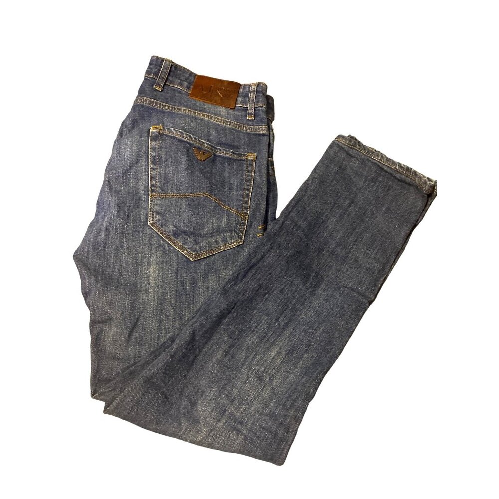 Armani Jeans SP/SU Seascout 350-81 Mens Distressed Denim Jeans Sz 34 Preppy